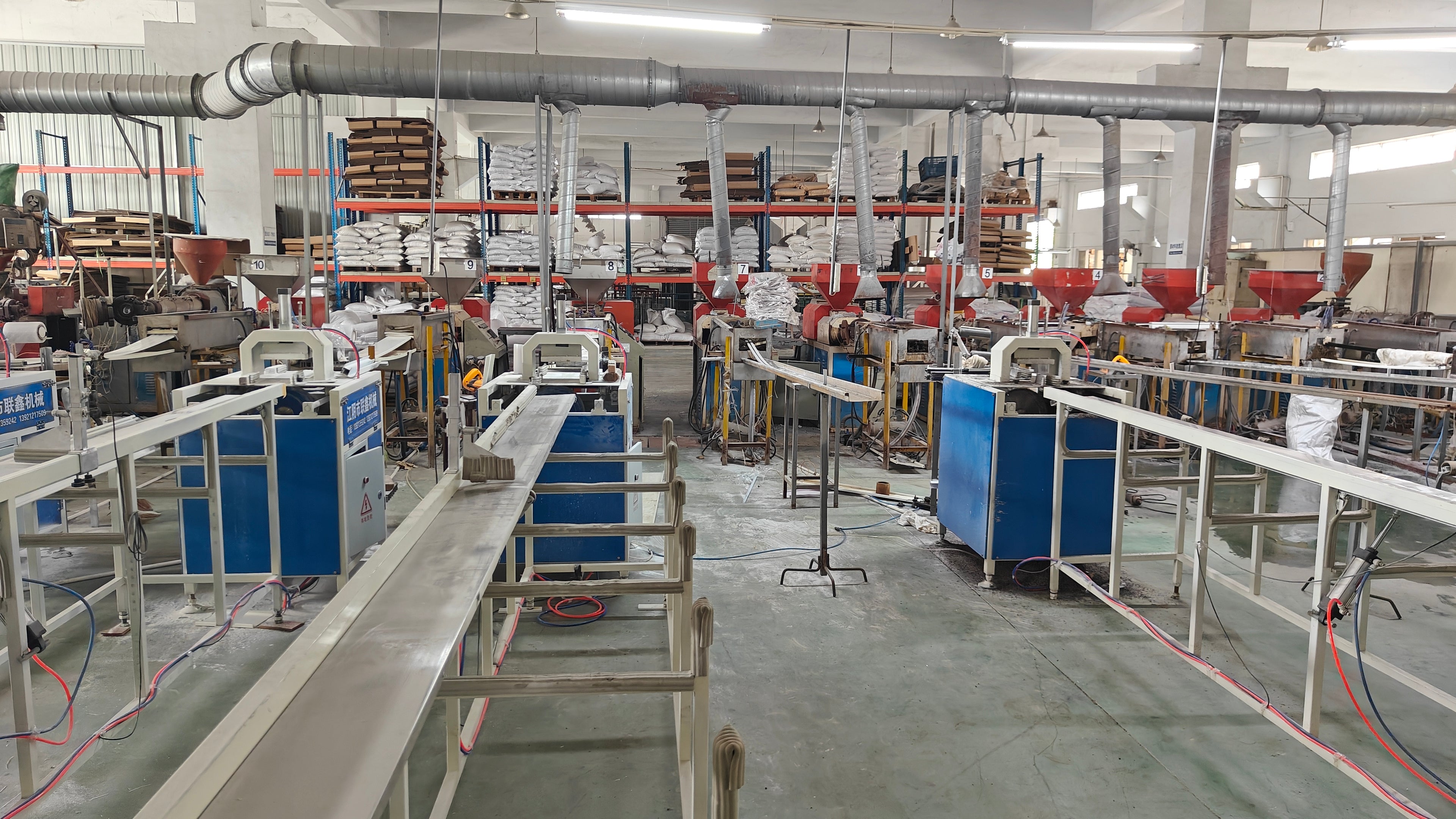 multiple advanced extrusion lines produce high-quality plastic components with precision and efficiency